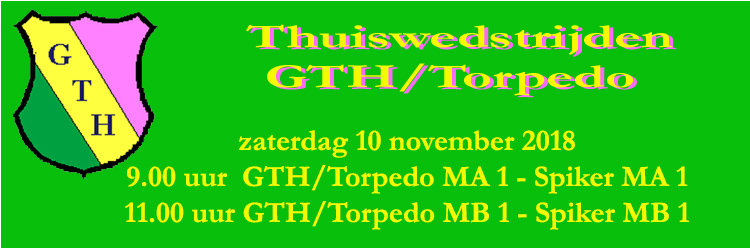 GTH wedstrijden 10 november
