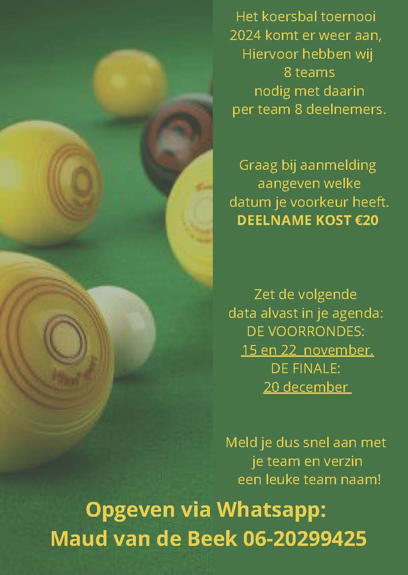 Koersbal toernooi 2024 flyer