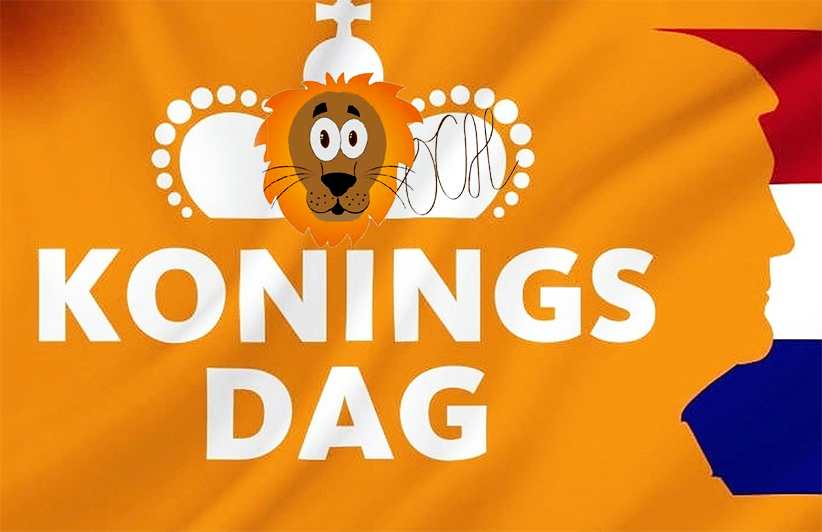 koningsdag vlag met logo och